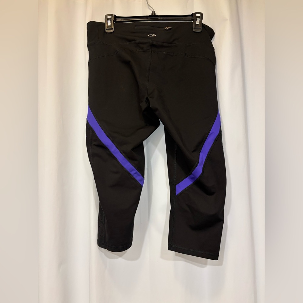 C9 by Champion DuoDry Black Purple Capri Leggings - Picture 3 of 5